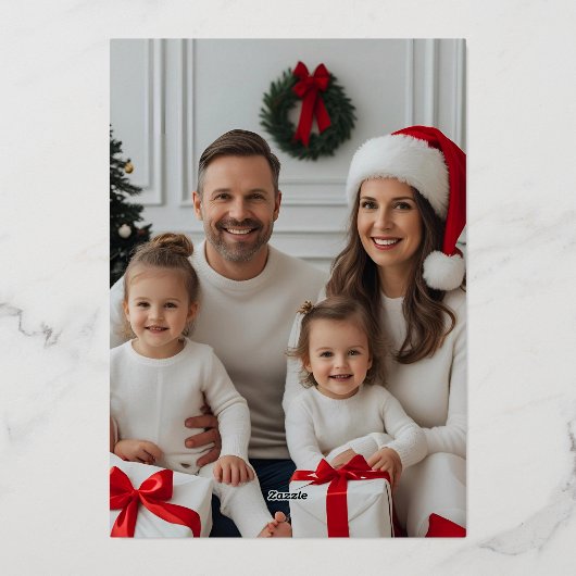 Fohlen Weihnachtskarten Vorlage 2 Foto Blume Rot (Rückseite)