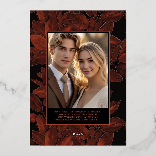 Fohlenfall Herbst Blätter bearbeitbare Vorlage Cri (Rückseite)