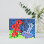 Föhn Quallen Postkarte (Stehend Vorderseite)