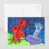 Föhn Quallen Postkarte (Vorne/Hinten)