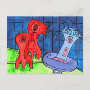 Föhn Quallen Postkarte
