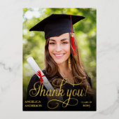 Foil Abschluss Foto Danke Karte (Vorderseite)
