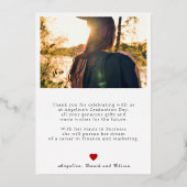 Foil Abschluss Foto Danke Karte (Rückseite)