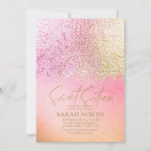 Foil Abstrakt 16 . Geburtstag Gold Peach ID776 Einladung (Vorderseite)