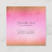 Foil Abstrakt Gold Peach ID775 Quadratische Visitenkarte (Rückseite)