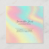 Foil Abstrakt Holographic Rainbow ID775 Quadratische Visitenkarte (Rückseite)