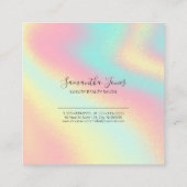 Foil Abstrakt Holographic Rainbow ID775 Quadratische Visitenkarte (Rückseite)