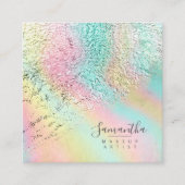 Foil Abstrakt Holographic Rainbow ID775 Quadratische Visitenkarte (Vorderseite)