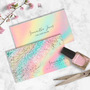 Foil Abstrakt Holographic Rainbow ID775 Visitenkarte
