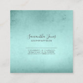 Foil Abstrakt Silver Aquamarin ID775 Quadratische Visitenkarte (Rückseite)