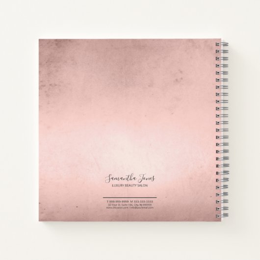 Foil Abstrakt Silver Rose Gold ID775 Notizblock (Rückseite)