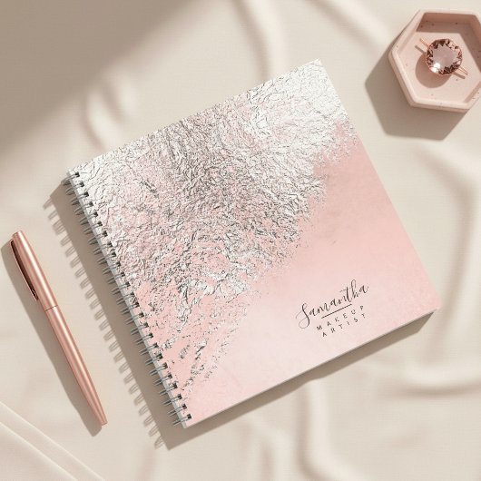 Foil Abstrakt Silver Rose Gold ID775 Notizblock