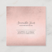 Foil Abstrakt Silver Rose Gold ID775 Quadratische Visitenkarte (Rückseite)