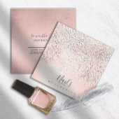Foil Abstrakt Silver Rose Gold ID775 Quadratische Visitenkarte