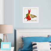 Foil Accent Monarch Butterfly auf Dahlia Print Foliendrucke (In Situ (Schlafzimmer))