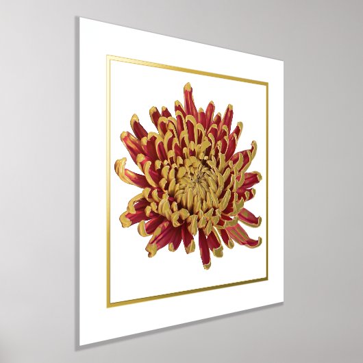 Foil Accent Red & Gold Mum Print Poster (Ablage )