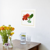 Foil Accent Red Hibisken Blume Print Foliendrucke (Ablage(Küche))