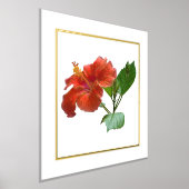 Foil Accent Red Hibisken Blume Print Foliendrucke (Ablage )