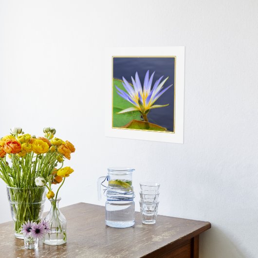 Foil Accent Yellow & Lavender Water Lilie Print Foliendrucke (Ablage(Küche))