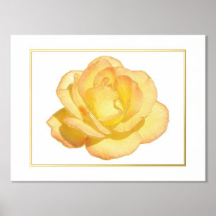 Foil Accent Yellow Rose Print Poster
