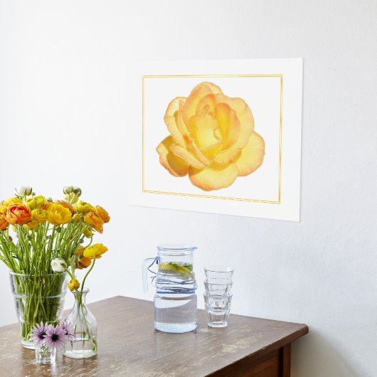 Foil Accent Yellow Rose Print Poster (Ablage(Küche))