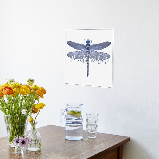 Foil Accented Dragonfly & Personalization Print Foliendrucke (Ablage(Küche))