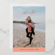 Foil all our Liebe Valentine's Day Card - Pfirsich