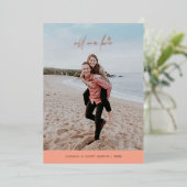 Foil all our Liebe Valentine's Day Card - Pfirsich Folieneinladung (Stehend vorne)