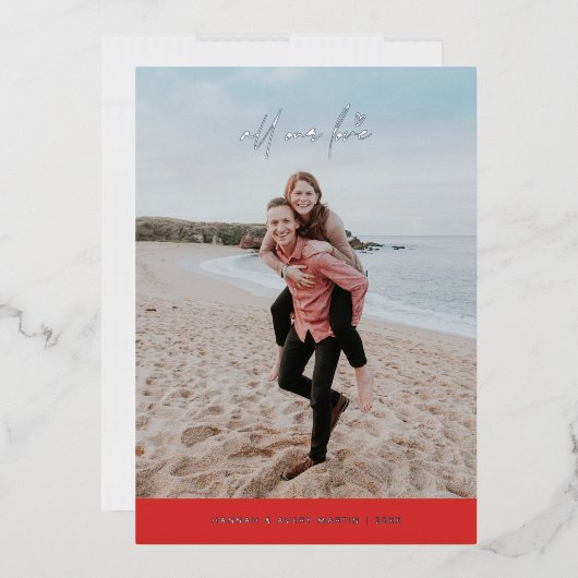 Foil all our Liebe Valentine's Day Card - Red Folieneinladung (Briefumschlag)