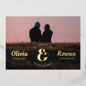 Foil Ampersand Briefmarke Full Foto Save the Date  Folieneinladung (Vorderseite)