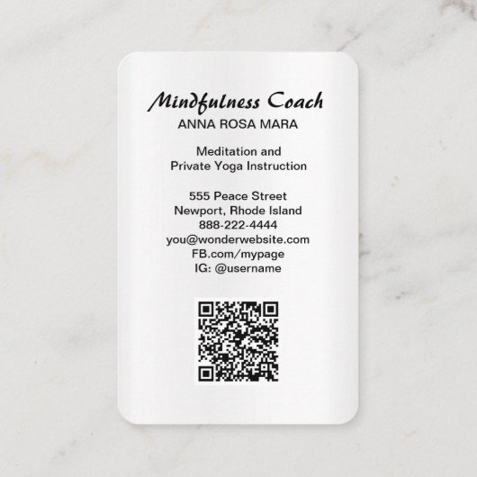 *~* Foil AP2 Pastel Abstrakt QR Code Mandala Visitenkarte (Rückseite)