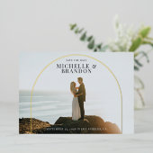 Foil Arch Detail Foto Save the Date elegant Folieneinladung (Stehend vorne)