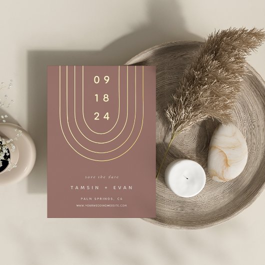 Foil Arch | Moderne Minimal Save the Date Card Folieneinladung