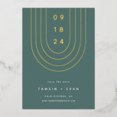 Foil Arch | Moderne Minimal Save the Date Card Folieneinladung (Vorderseite)