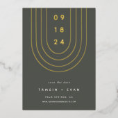 Foil Arch | Moderne Minimal Save the Date Card Folieneinladung (Vorderseite)