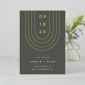 Foil Arch | Moderne Minimal Save the Date Card Folieneinladung (Stehend vorne)