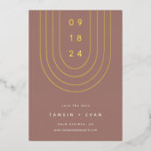 Foil Arch | Moderne Minimal Save the Date Card Folieneinladung (Vorderseite)