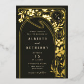 Foil Art Nouveau Arch Foil Einladung (Vorderseite)