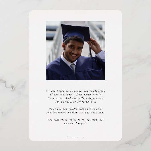 Foil Asclepius Med School Abschluss Ankündigung (Rückseite)