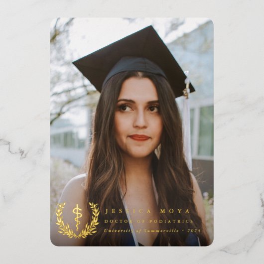 Foil Asclepius Med School Abschluss Ankündigung (Vorderseite)