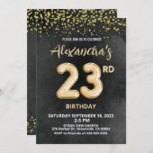 Foil Balloon 23. Geburtstagseinladung Einladung (Vorne/Hinten)