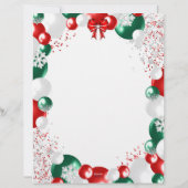 Foil Balloon Christmas Letter Template Stationary Briefbogen (Rückseite)