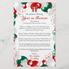 Foil Balloon Christmas Letter Template Stationary Briefpapier