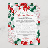 Foil Balloon Christmas Letter Template Stationary Einladung (Vorne/Hinten)