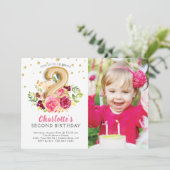 Foil Balloon Foto 2ND Einladung zum Geburtstag (Stehend Vorderseite)