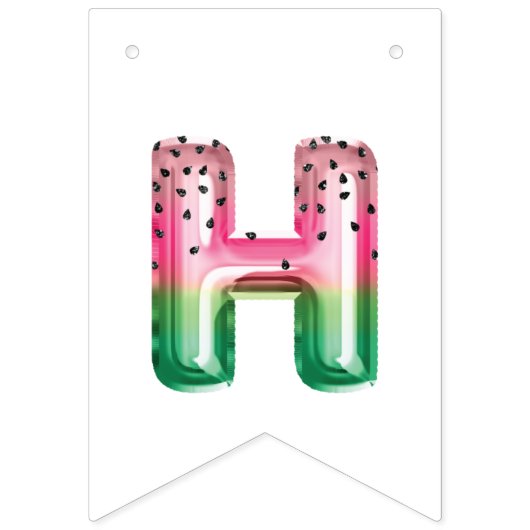 Foil Balloon Letters Melon Happy Birthday Wimpelkette (Zweite Fahne)