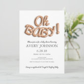 Foil Balloon Oh Baby Shower Einladung (Stehend Vorderseite)