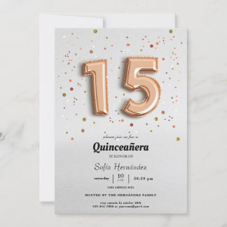Foil Balloons Quinceañera Einladung
