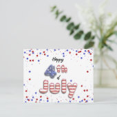 Foil Balloons Stars Streifen - Postkarte (Stehend Vorderseite)