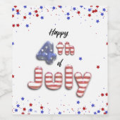 Foil Balloons Stars Streifen Weinkarte Weinetikett (Einzelnes Label)